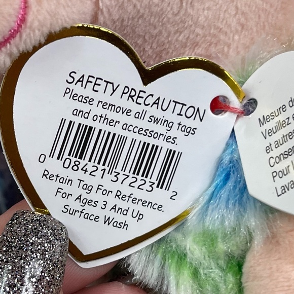 BEANIE BOOS Rainbow Poodle Stuffed Animal - NWT’s - Picture 7 of 10